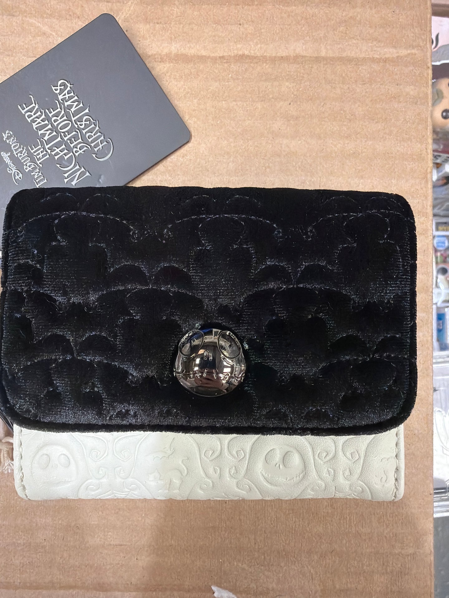 Disney Nightmare Before Christmas Minimal Bat Quilted Velvet Wallet - Loungefly