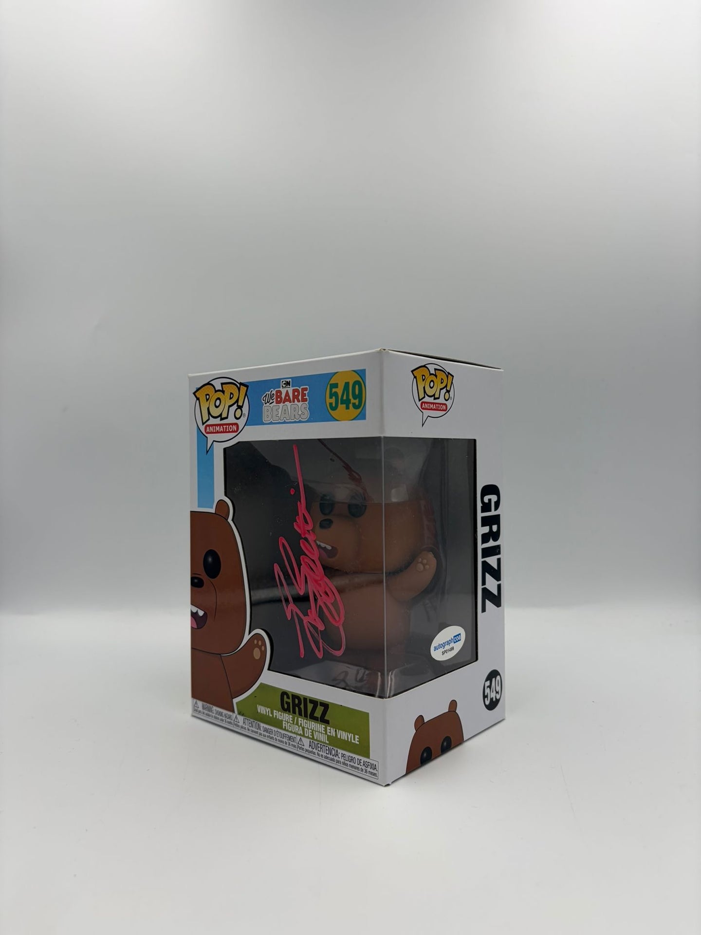 Grizz - #549 - The Bare Bears - Signed By Eric Edelstein - Autographcoa Certified Funko Pop!