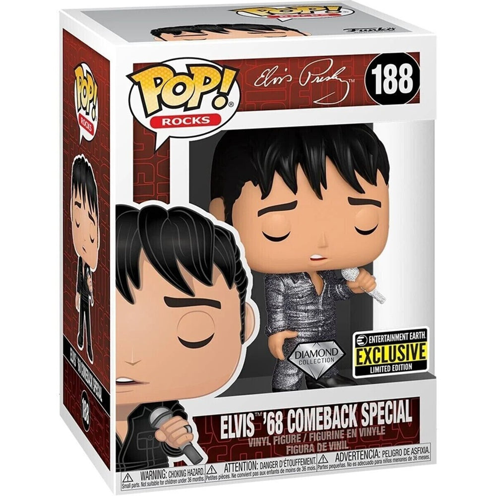 Elvis Presley Figure - #188- Funko POP! 3.75" '68 Comeback Special - Diamond - Entertainment Earth