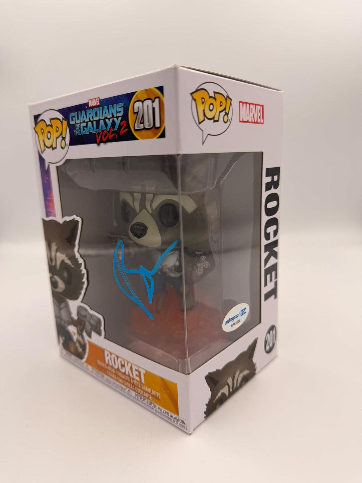 ROCKET - #201 - Funko Pop! - Movies - Guardians of the Galaxy - Signed by Bradley Cooper - ACOA Certificate