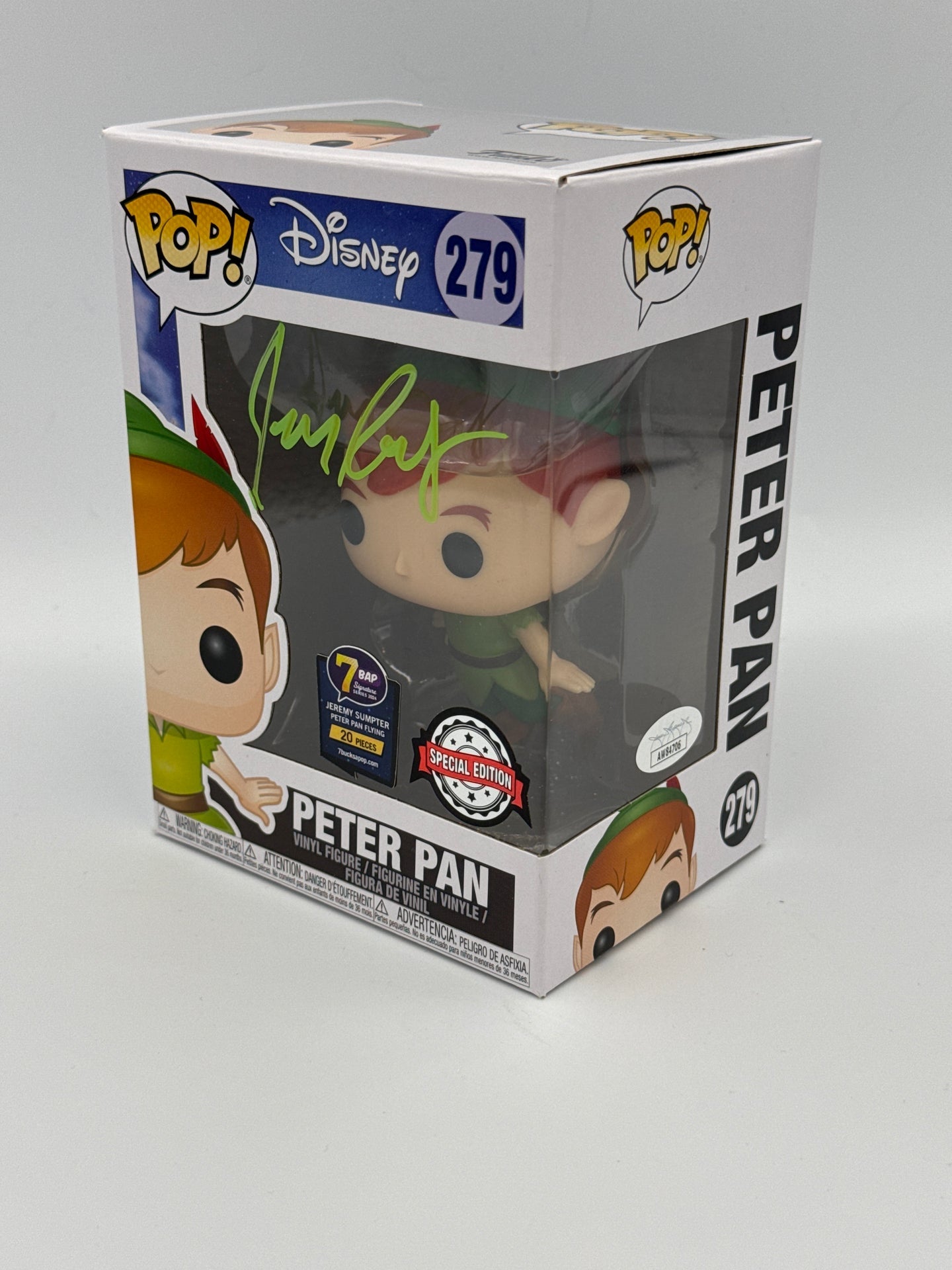 Peter Pan - #279 -Funko Pop! - Disney - Special Edition 7 BAP - 20PCS - Signed POP! - Signed by Jeremy Sumpter