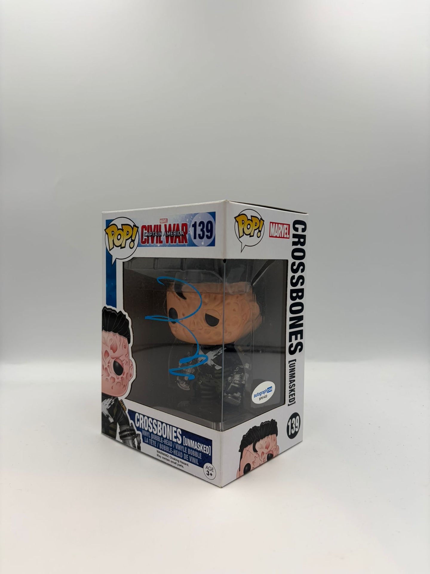 Crossbones (Unmasked) - #139 - Funko Pop! - Marvel - Civil War - Signed By Frank Grillo