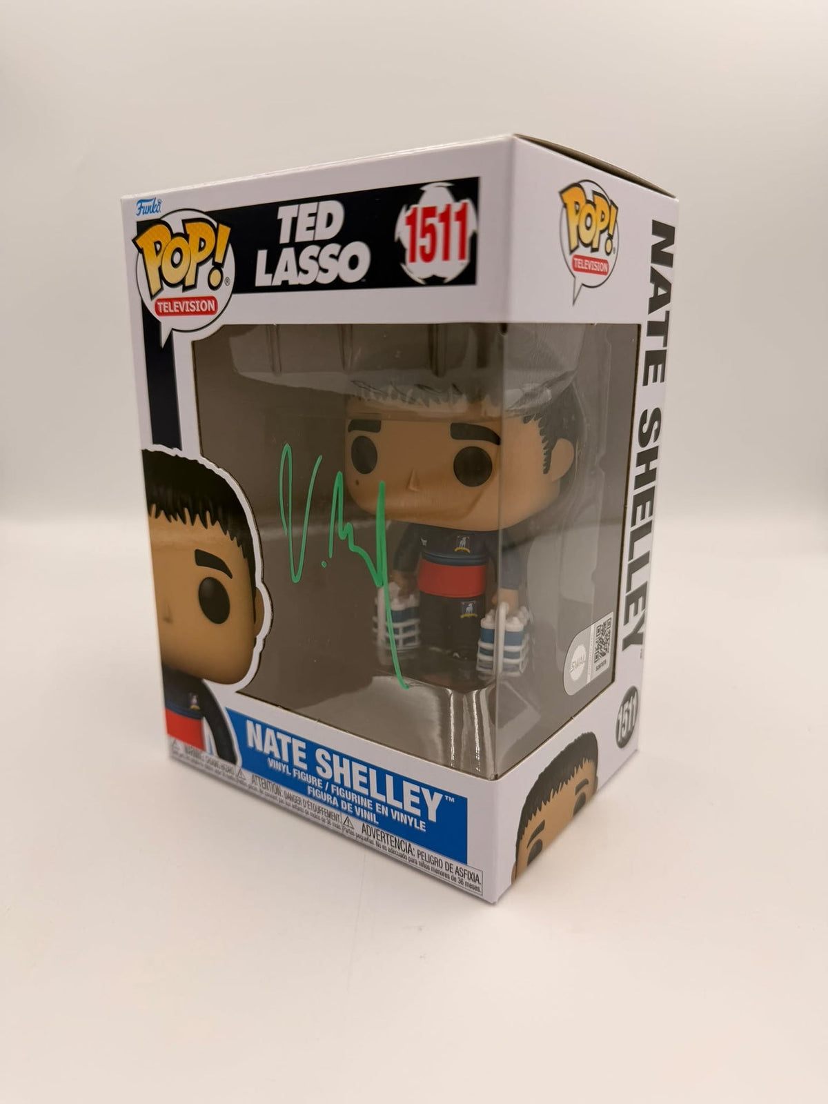 NATE SHELLEY- #1511 - Funko Pop! - TELEVISION - Ted Lasso - Signed by Nick Mohammed - SWAU Certificate