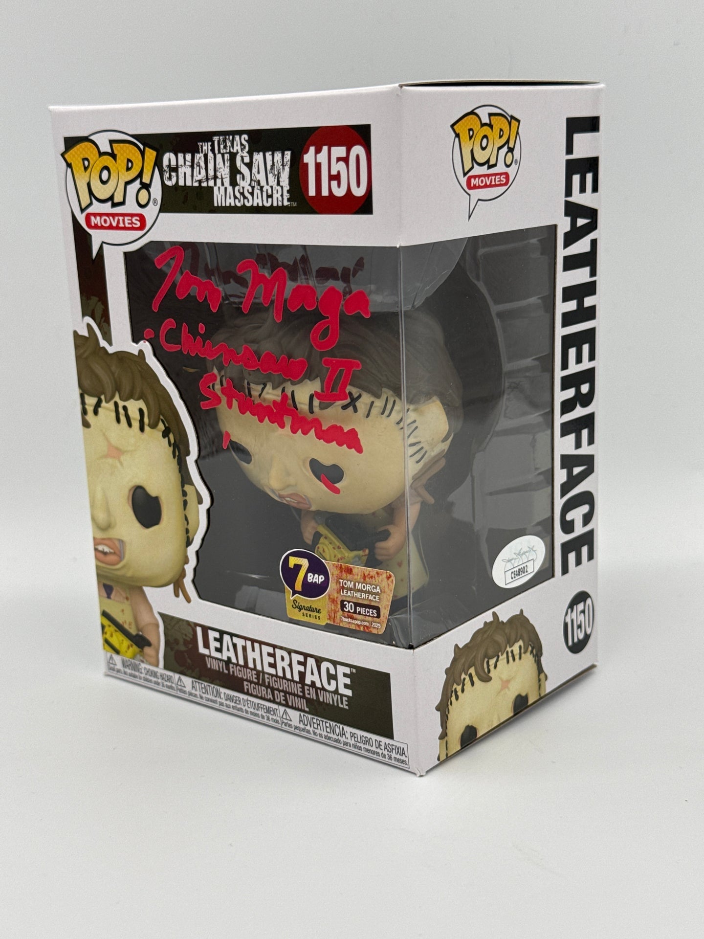 Leatherface - #1150 - Funko Pop! - Texas Chainsaw Massacre - 7 BAP - 30 PCS - Signed POP! - Signed By Tom Morga