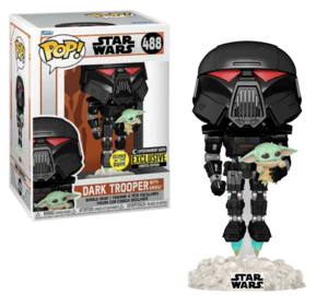 Dark Trooper With Grogu- #488 - Funko Pop! - Star Wars - GITD - Entertainment Exclusive