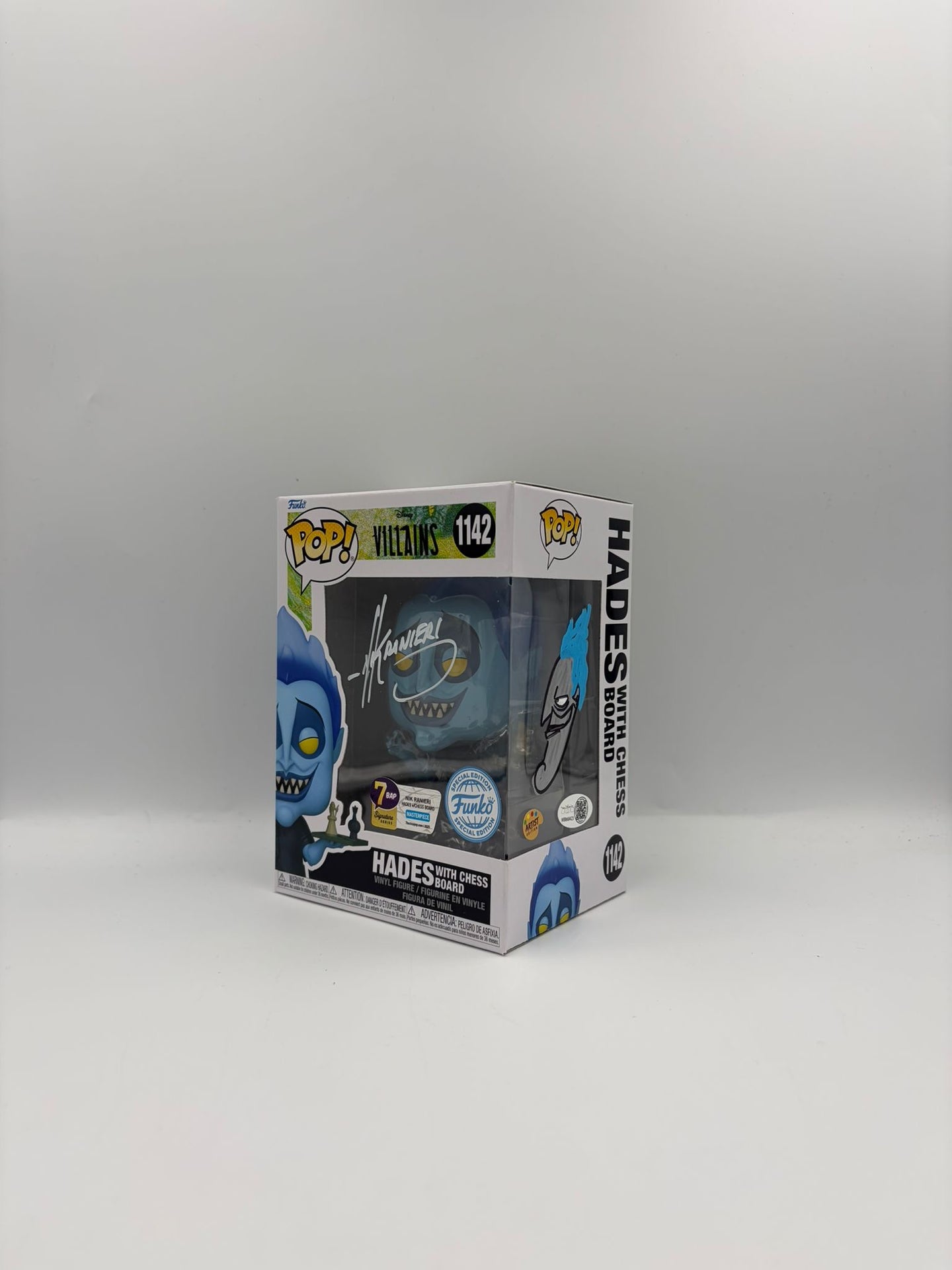 Hades w/ Chess Board - #1142 - Disney Villains - Signed By Nik Ranieri - 7BAP Certified Funko Pop!