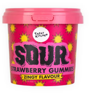 Sour Strawberry cubes Pot 150g - Treat Kitchen