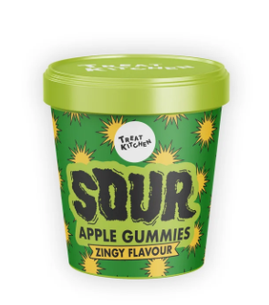 Sour Apple Gummies Pot 90g - Treat Kitchen