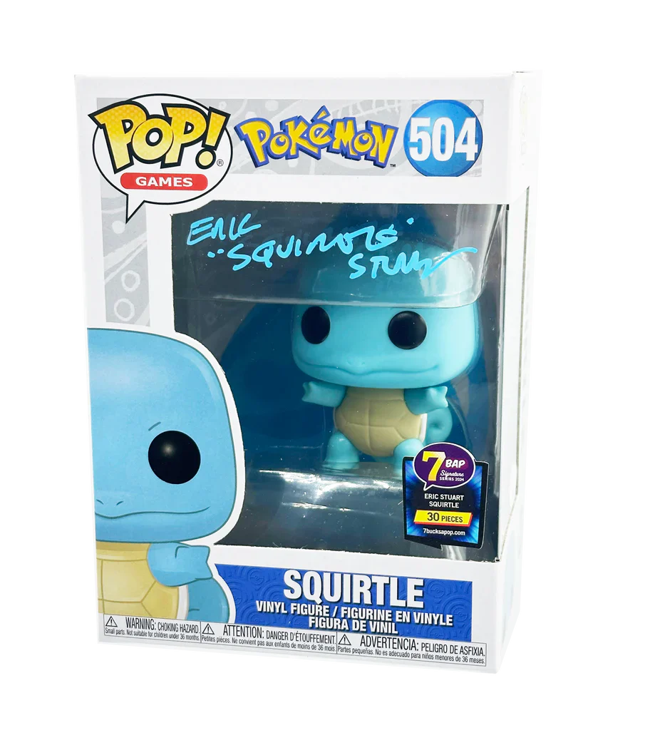 Squirtle - #504 - Funko Pop! - Animation - Games - Pokemon - Signed By Eric Stuart - 7BAP 30 PCS