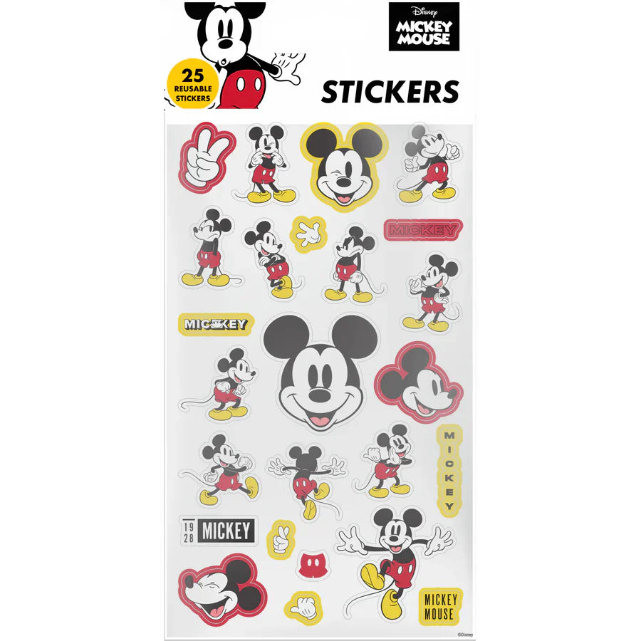 Mickey (Simply Bold) 25Pc Reuseable Paper Stickers