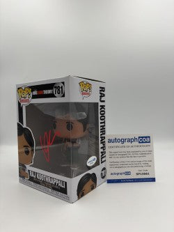 Raj Koothrappali - #781 - The Big Bang Theory - Funko Pop - Television - Signed By Kunal Nayyar - Certified Autographcoa