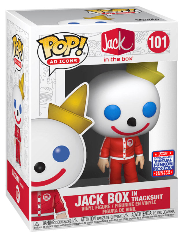 Jack Box in Tracksuit - #101 - Funko Pop! - Jack in the Box - Ad Icons - 2021 Summer Virtual Funkon 2000 PCS Limited Edition