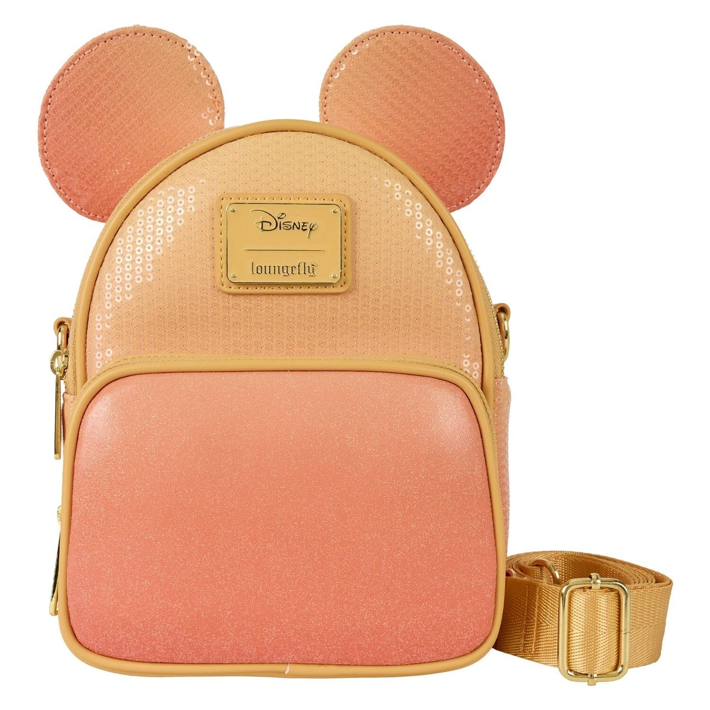 Disney Mickey Mouse Glitter Sequin Convertible Mini Backpack & Crossbody Bag - Loungefly
