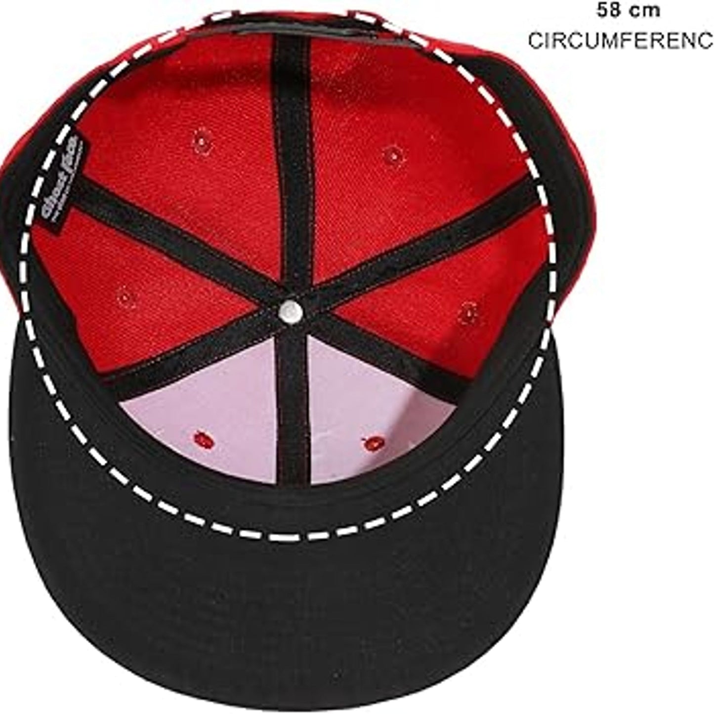 Ghostface Men's Mask Rubber Badge Red Flat Bill Baseball Cap