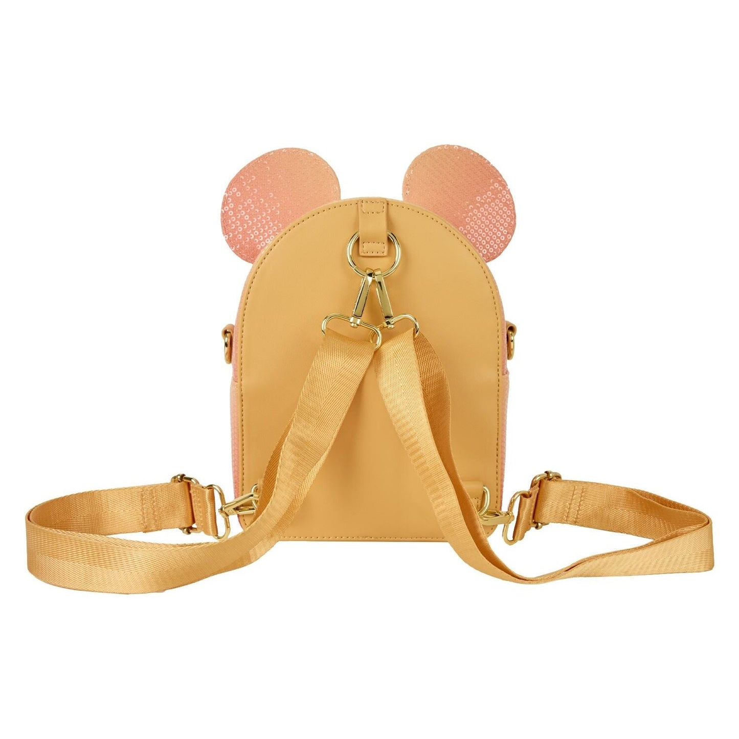 Disney Mickey Mouse Glitter Sequin Convertible Mini Backpack & Crossbody Bag - Loungefly
