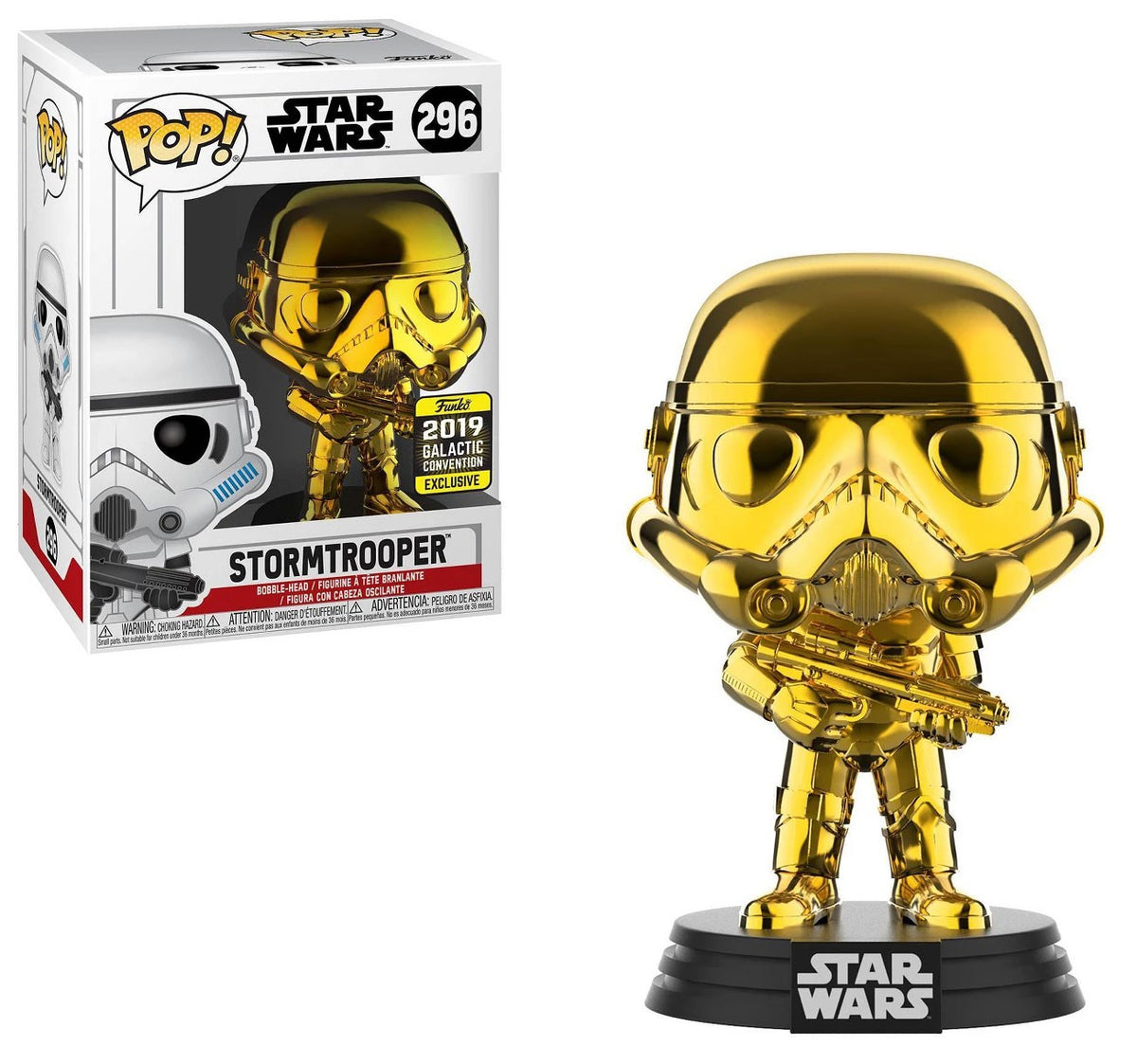 Star Wars Chrome Stormtrooper 2019 Galactic Bobble Head - #296 - Funko Pop!