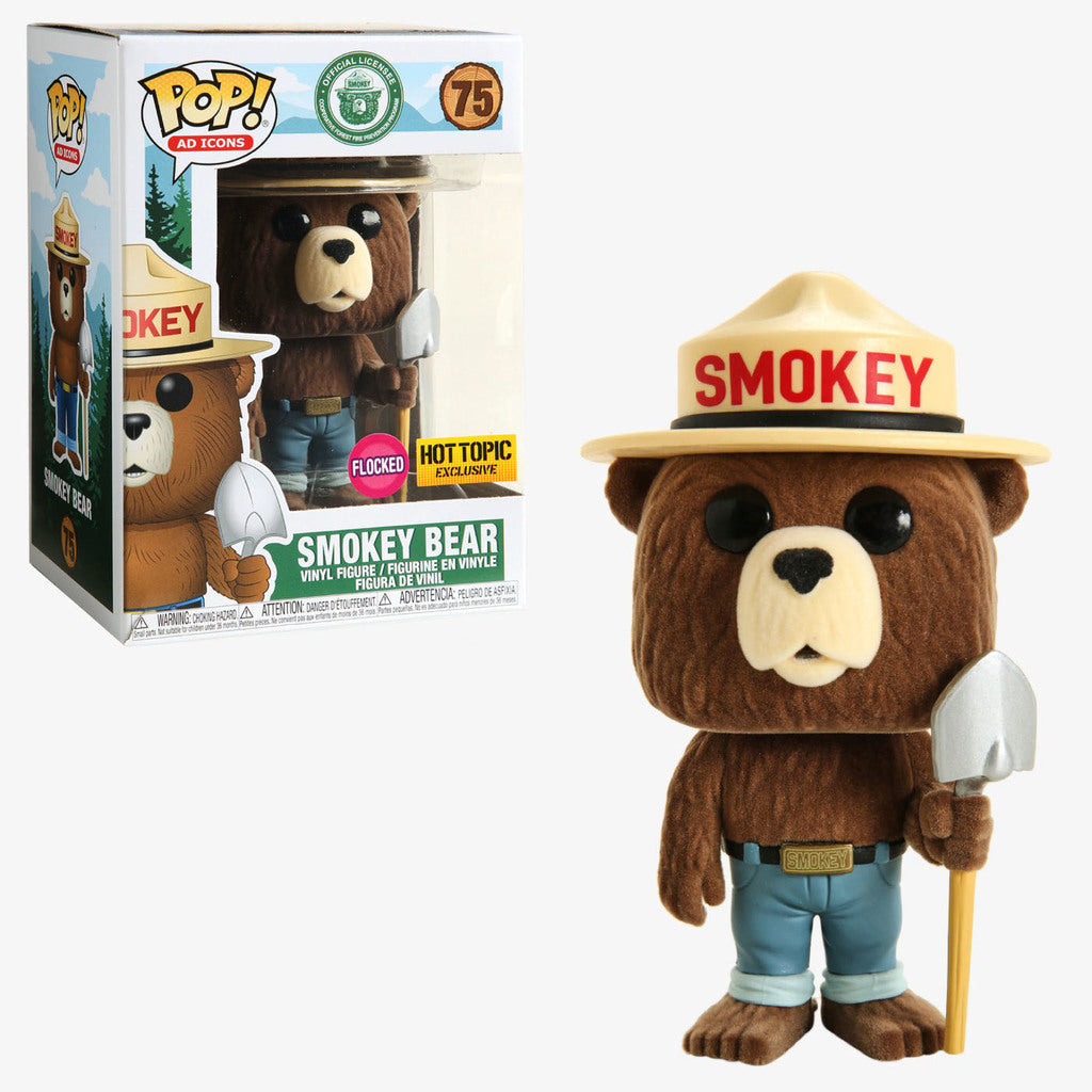 Smokey Bear - # 75- Funko POP!  HOT TOPIC  Flocked