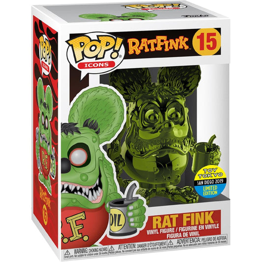 Vinyl Rat Fink Green #15 Chrome Exclusive Sdcc 2019 Funko Pop!