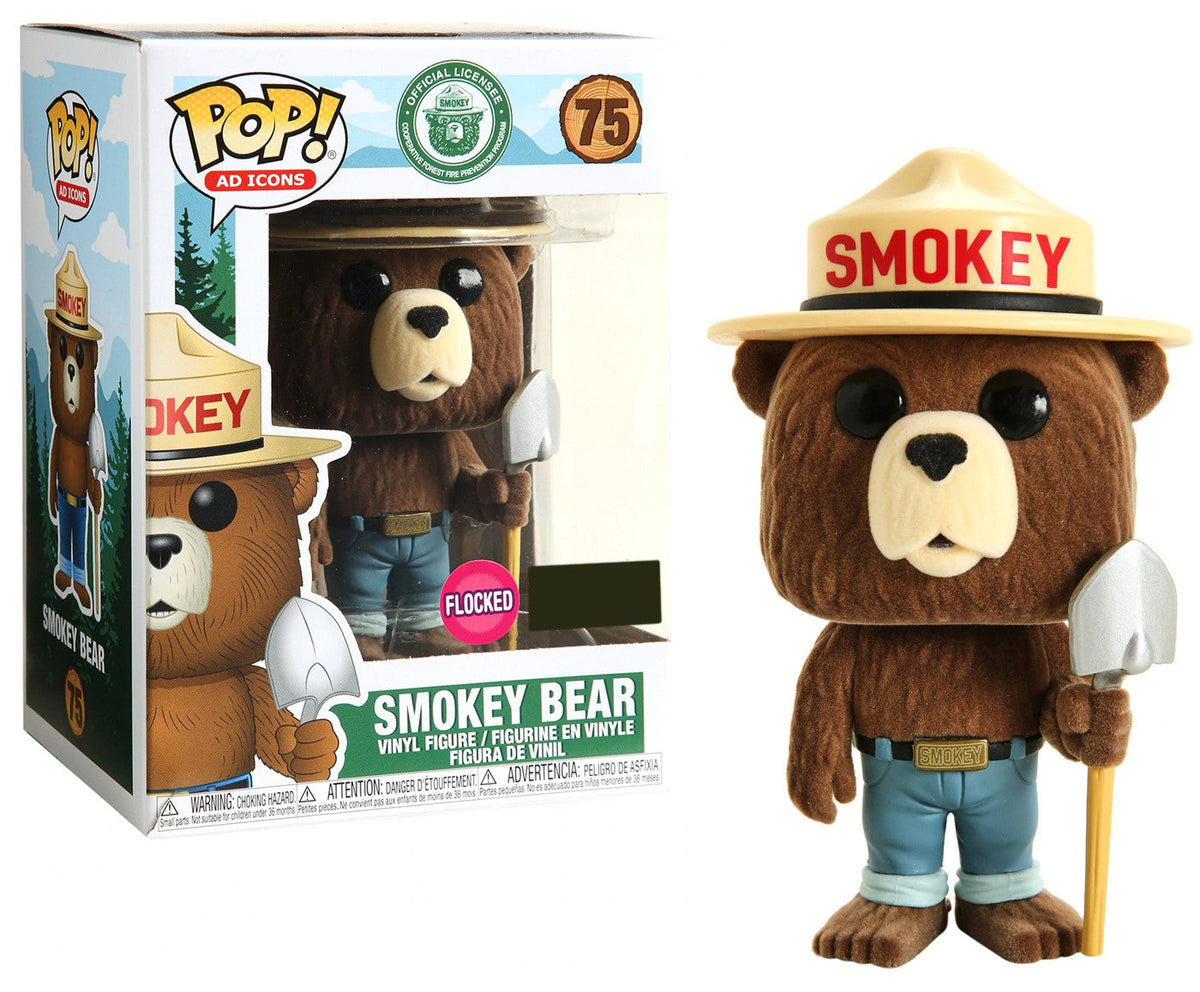 Smokey Bear - # 75- Funko POP!  HOT TOPIC  Flocked