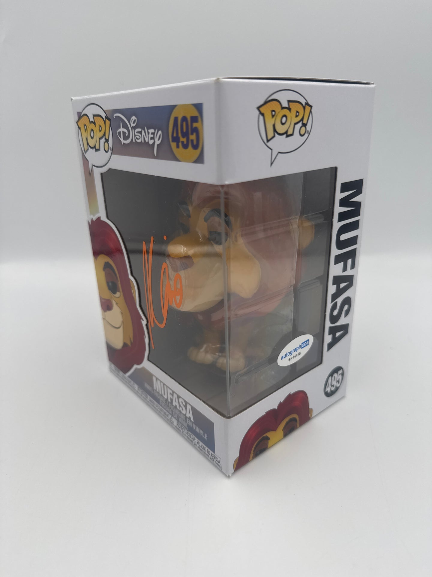 Mufasa - #495 - Funko Pop! - Disney - Signed By Aaron Pierre - Certified by Autographcoa