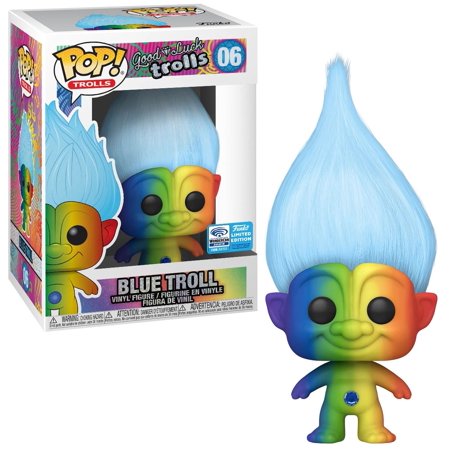 Trolls Good Luck Trolls - #06 - Funko POP! Blue Troll -  [Rainbow Body Wondrous Convention] Exclusive