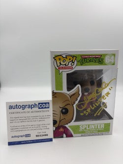 Splinter- 64 - Funko Pop! - Teenage Mutant Ninja Turtles - Signed By Townsend Coleman  - Certified By Autographcoa