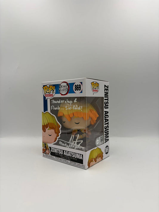 Zenitsu Agatsuma - #869 -  Demon Slayer  - Signed By Aleks Le - SWAU Certified Funko Pop!