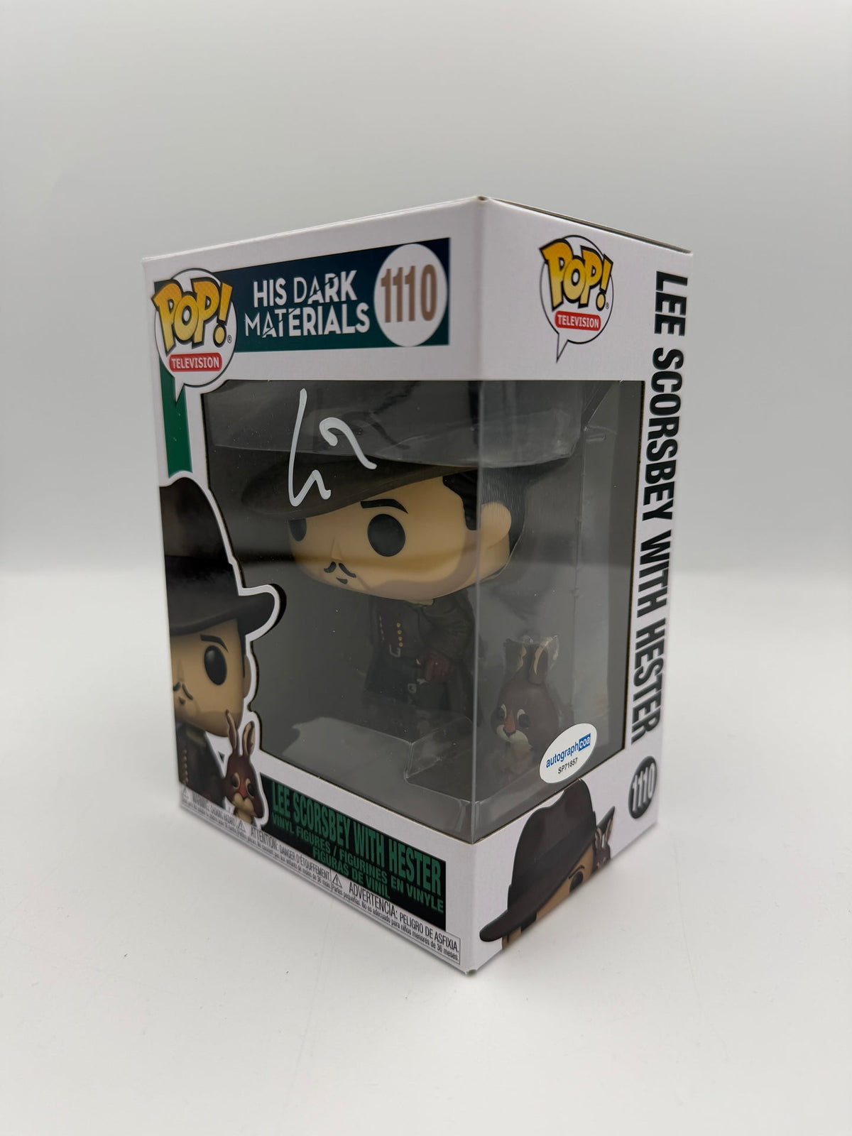 Lee Scorsbey With Hester - #1110 - Funko Pop! - His Dark Materials - Signed Lin Manuel Miranda - ACOA Certificate