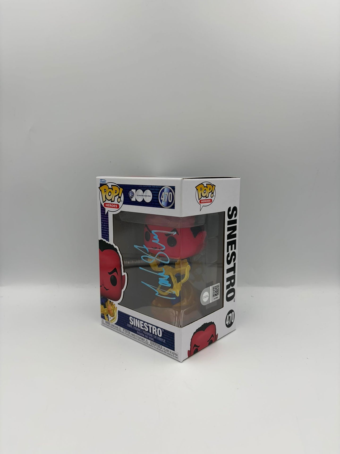 Sinestro - #470 - WB 100 Celebrating  - Signed By Mark Strong  - SWAU Certified Funko Pop!