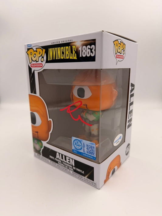 ALLEN - #1863 - Funko Pop! - TELEVISION - Invincible -  Signed by Seth Rogan - ACOA Certificate