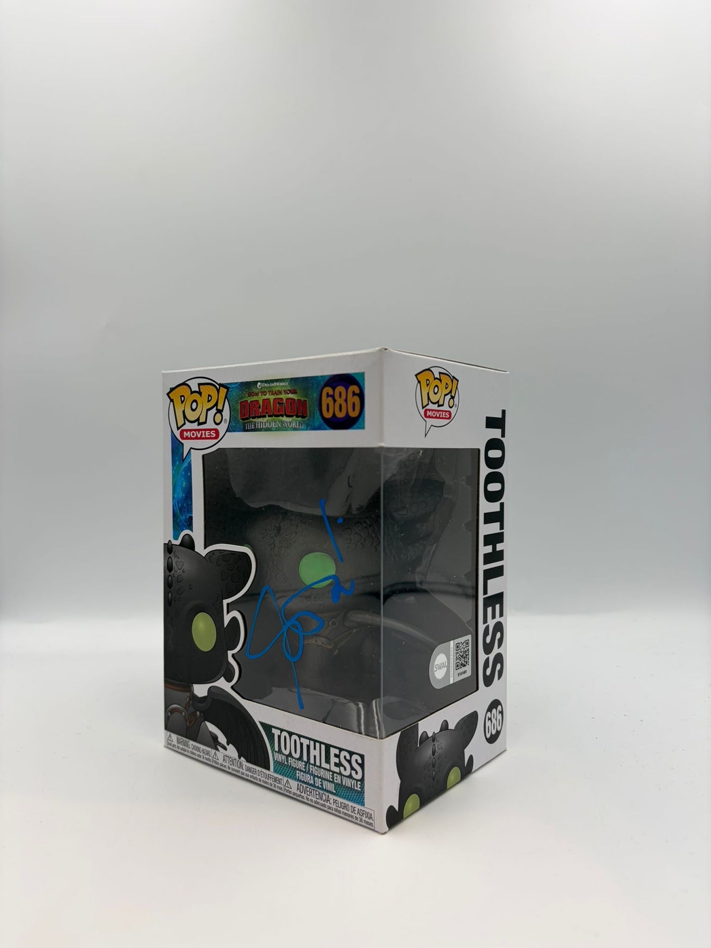 Toothless - #686 - Funko Pop! - Movies - How to Train Your Dragon - Signed By       - Certified Pop