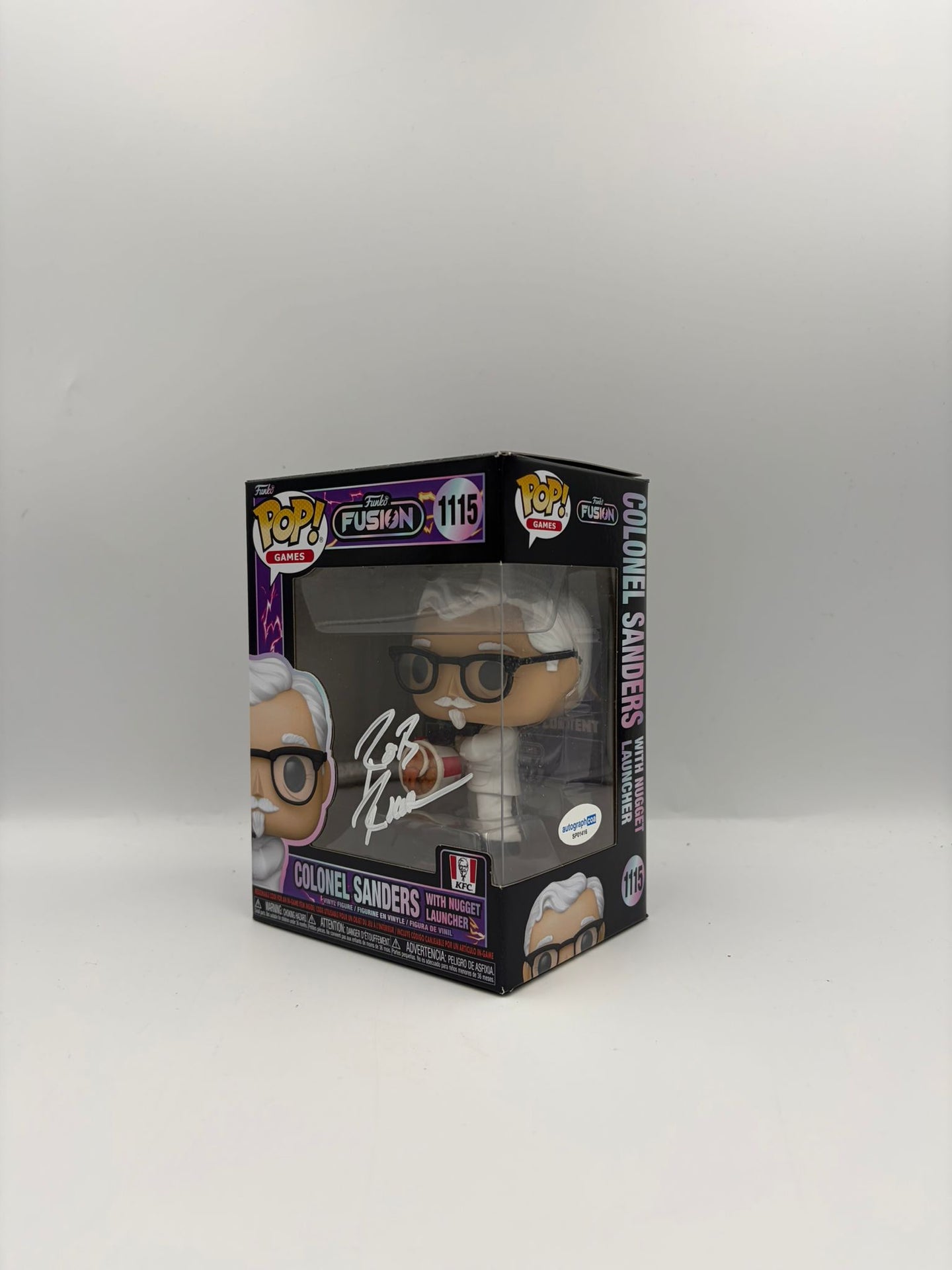 Colonel Sanders With Nugget Launcher - #1115 - Funko Fusion  - Signed By Rob Riggle   - Autographcoa Certified Funko Pop!