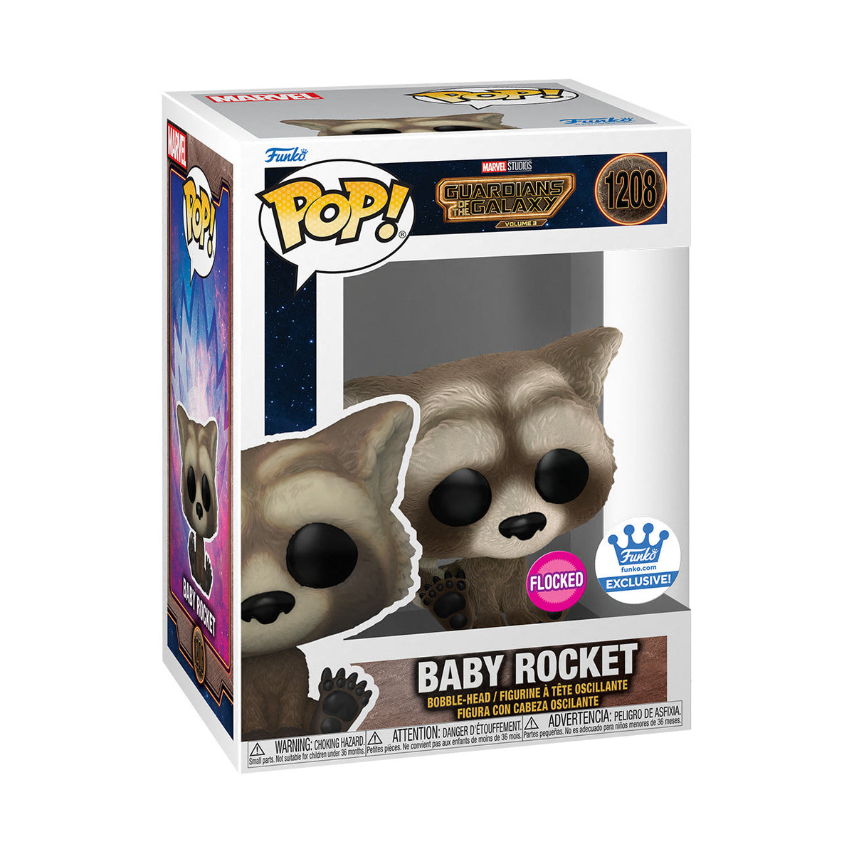 Marvel Baby Rocket - #1208 - Funko POP! Flocked - Funko Exclusive