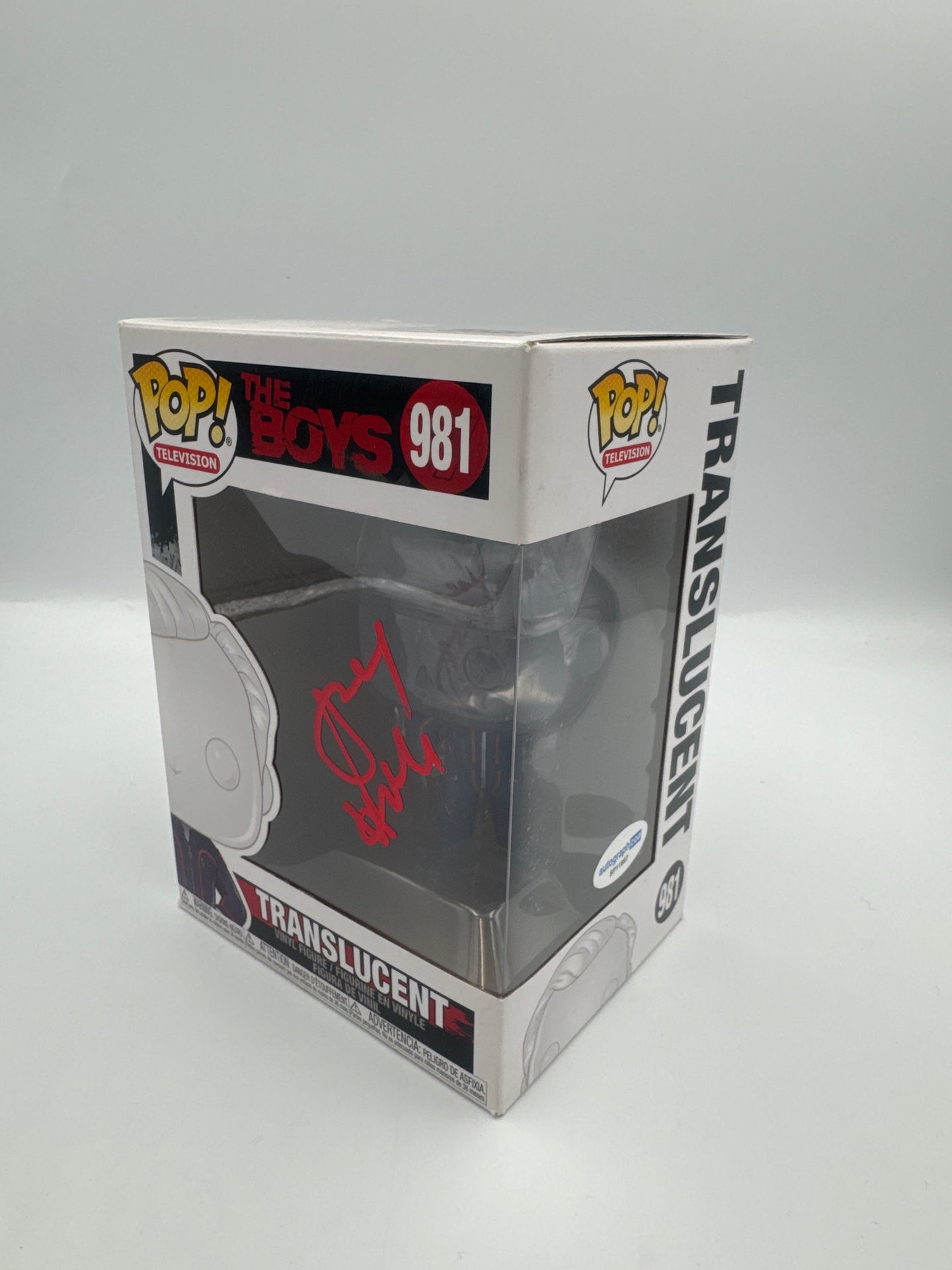 Translucent - #981- Funko Pop! - The Boys - Signed By Alex Husstle - Certified by Autographcoa