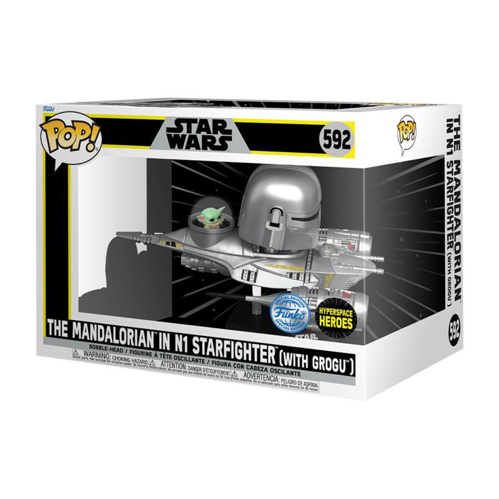 The Mandalorian In N1 Starfighter With Grogu - #592 - Funko Pop! - Amazon Exclusive