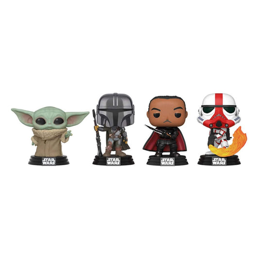 Yoda, Mandalorian, Moff Gideon & Incinerator Stormtrooper - 4 Pack - Star Wars - Funko pop ￼