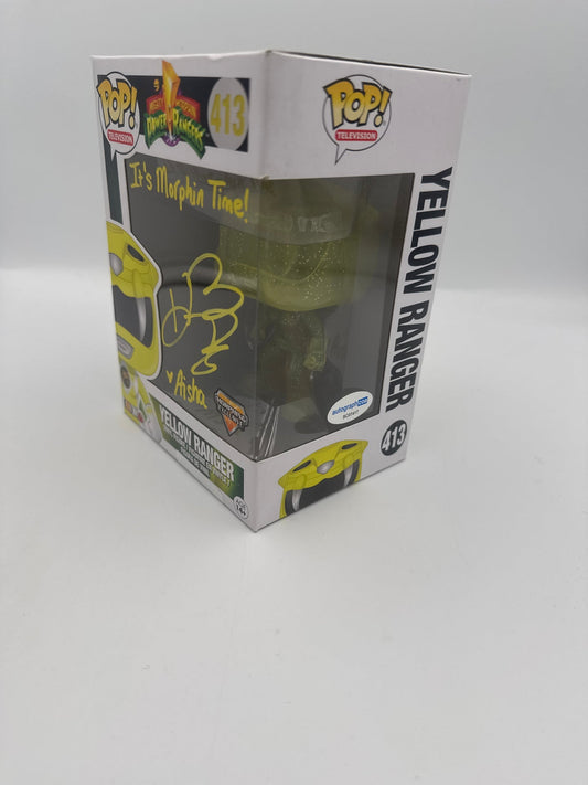 Yellow Ranger - #413 - Funko Pop! - Television - Power Rangers - Signed By Karen Ashley   - Certified By Autographcoa
