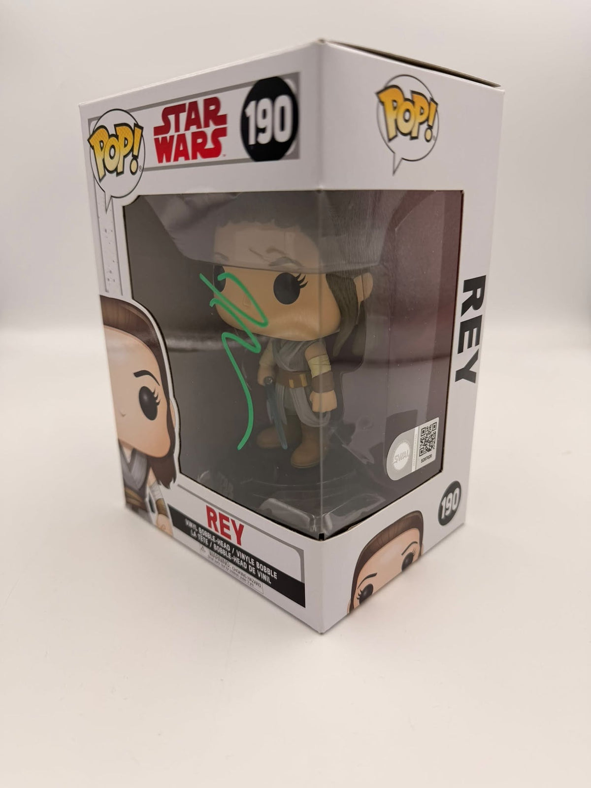 REY - #190 - Funko Pop! - STAR WARS - Signed by Daisy Ridley - ACOA Certificate