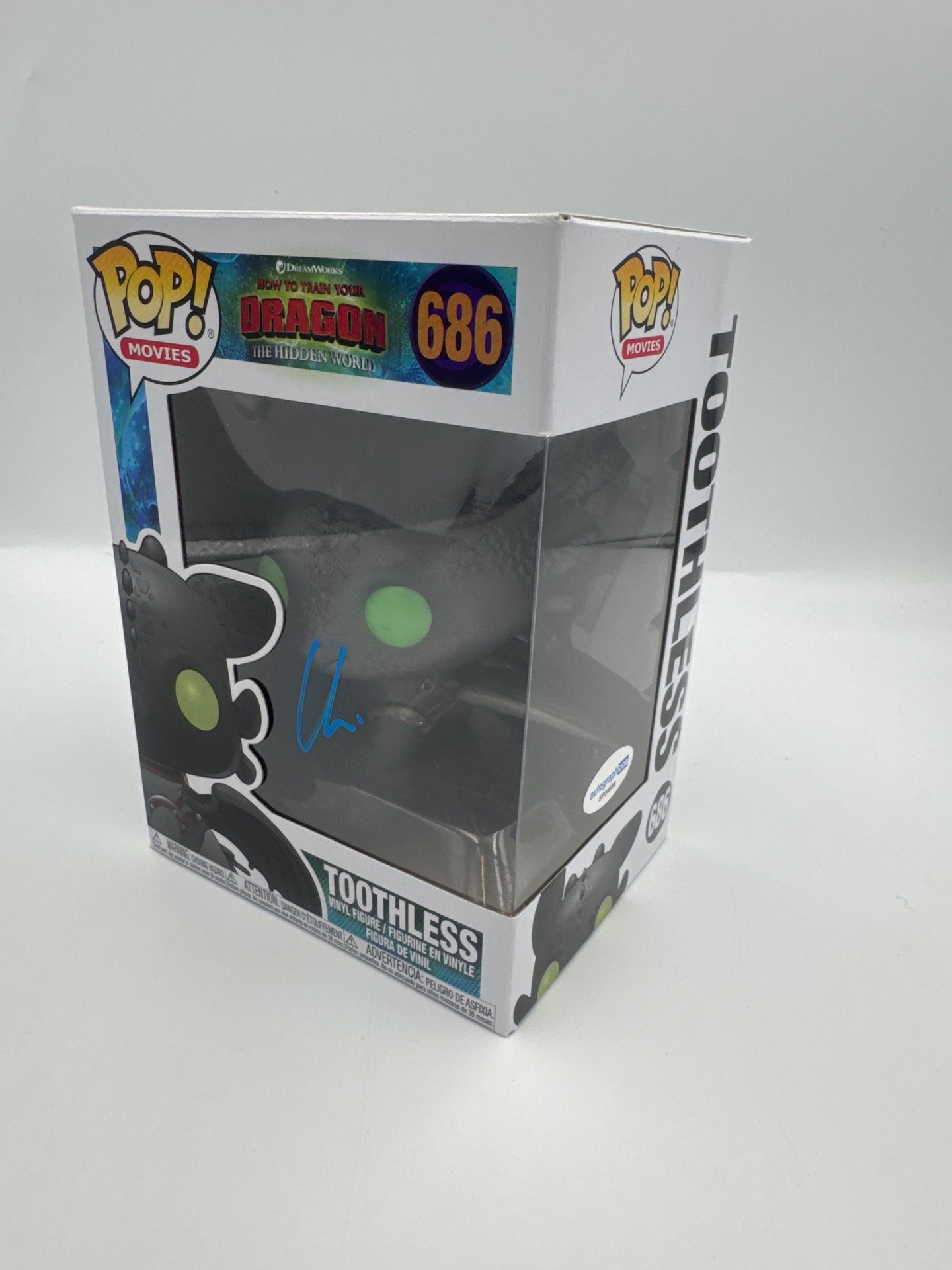 Toothless - #686 - Funko Pop! - Movies - How to Train Your Dragon - Signed By Christopher Mintz-Plasse     - Certified Pop