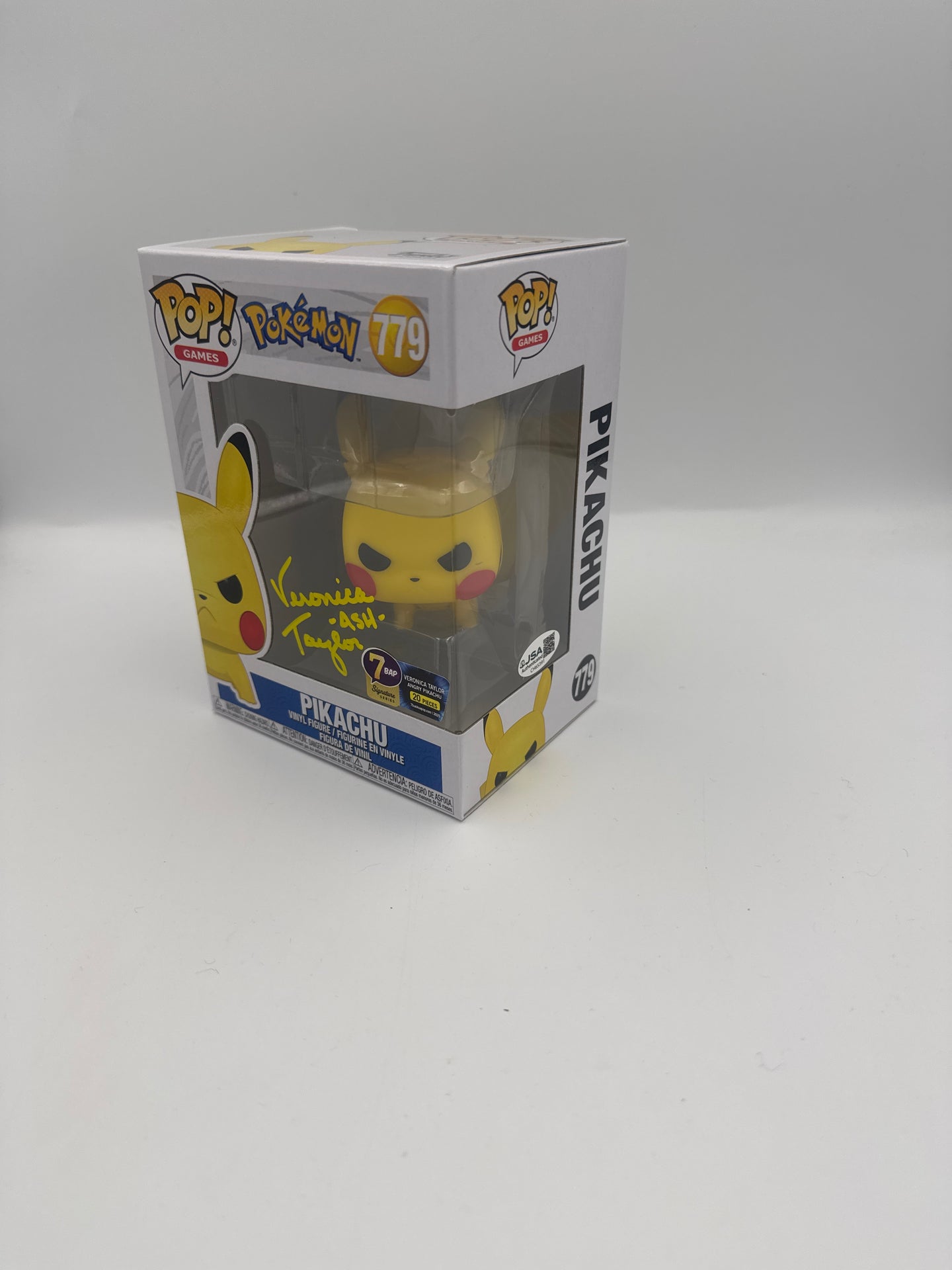 Pikachu  - #779 - Funko Pop! - Games - Pokemon - 7BAP signature Series - Signed By  Veronica Taylor - 20 Pieces