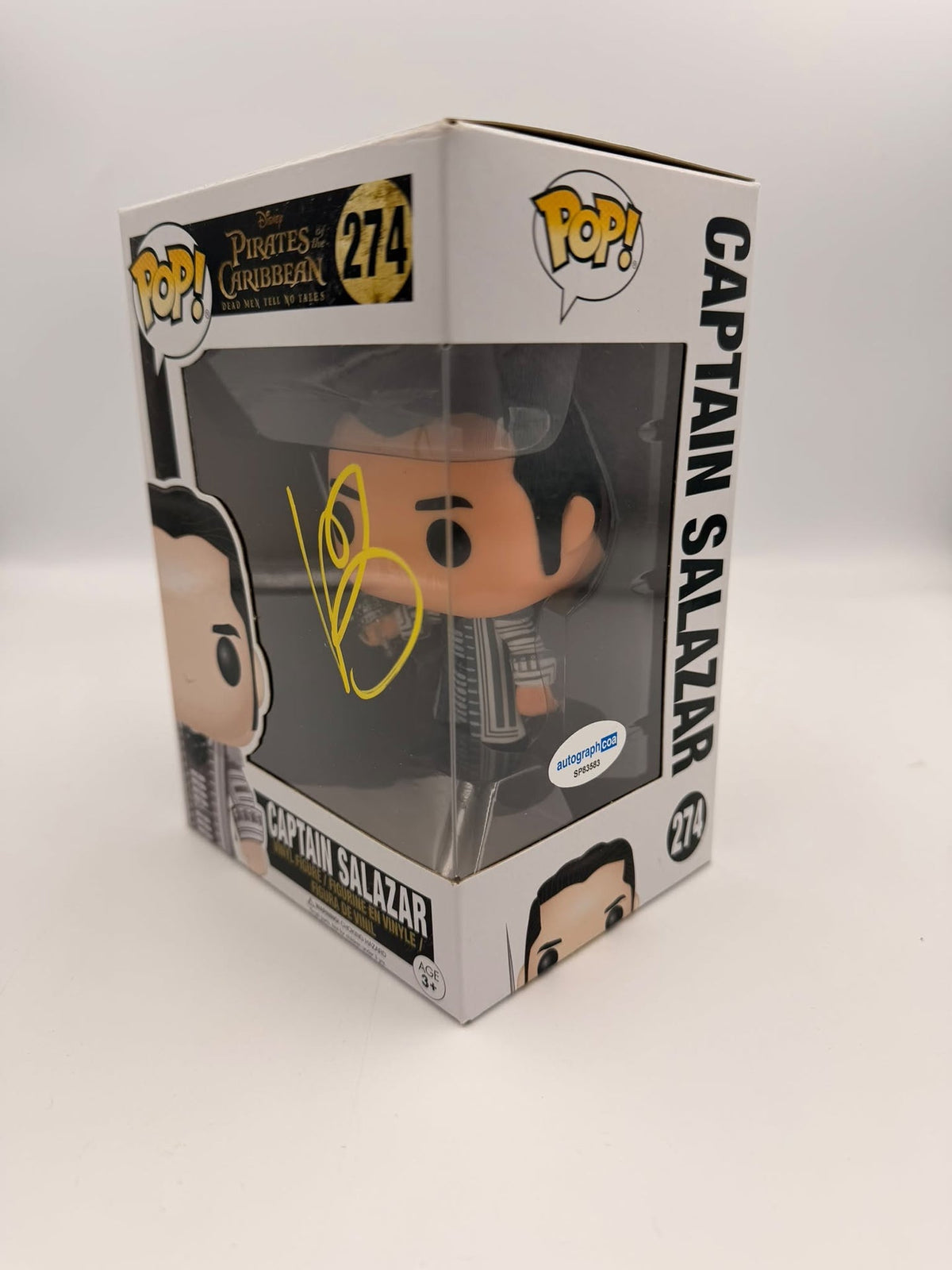 CAPTAIN SALAZAR - #274 - Funko Pop! - MOVIES - Pirates of the Caribbean -  Signed by Javier Bardem - ACOA Certificate