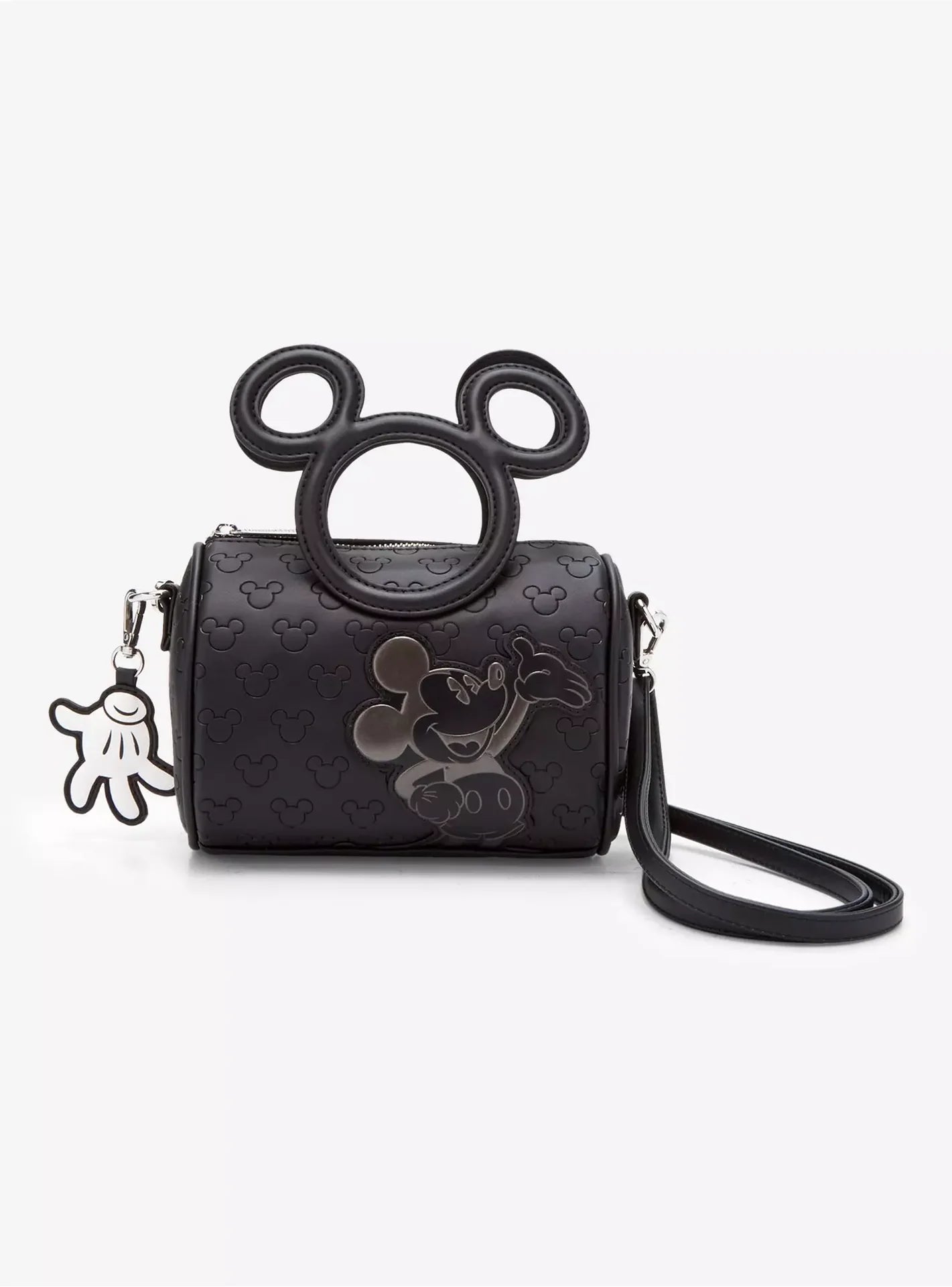 Disney Mickey Mouse Embossed Silhouettes Crossbody Bag with Charm - Loungefly