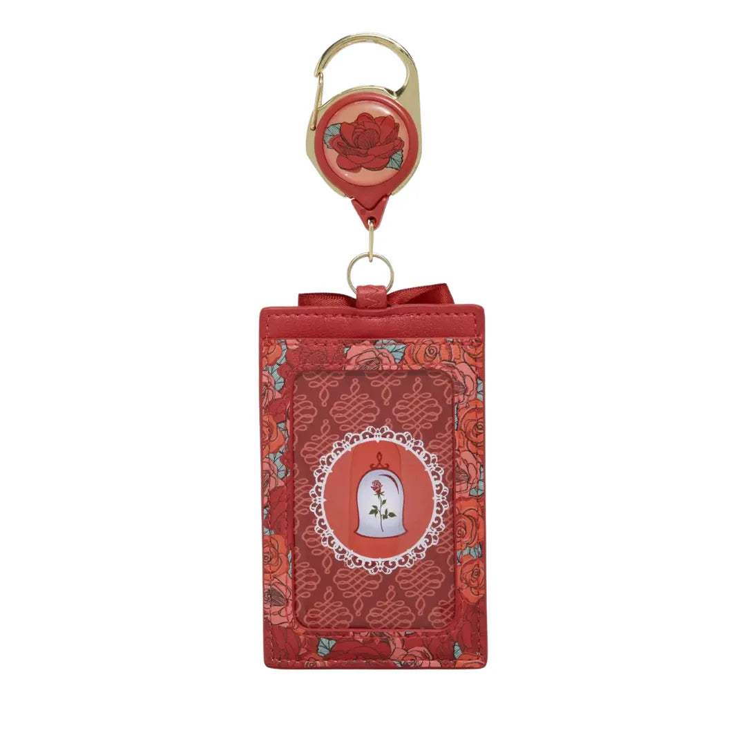 Beauty and the Beast Belle & Beast Roses Disney Retractable Lanyard - Loungefly