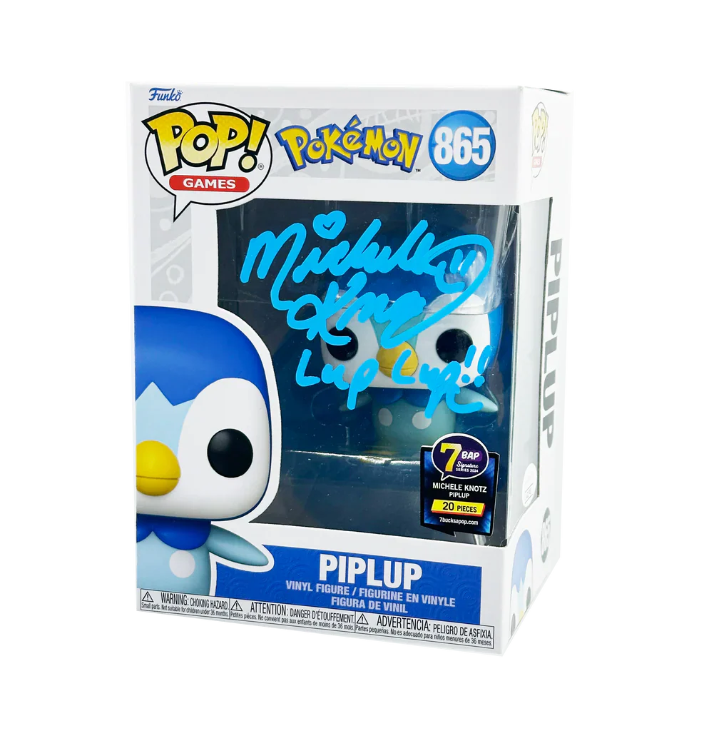 Piplup - #865  - Funko Pop! - Animation - Games - Pokemon  - Signed By Michelle Knotz - 7BAP 20 PCS