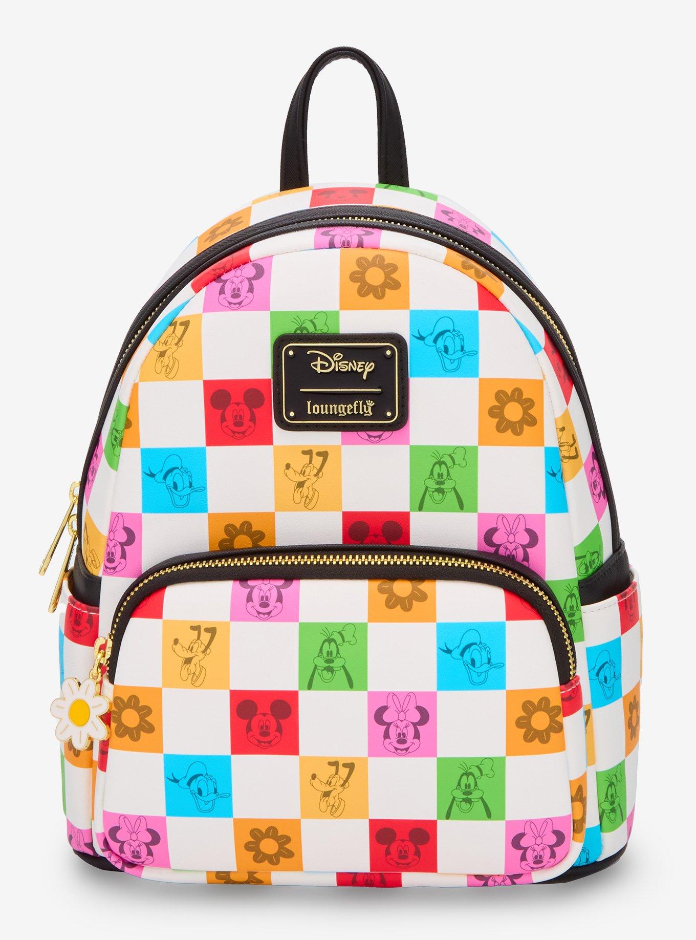 Disney Mickey Mouse & Friends Floral Checkered backpack - Loungefly