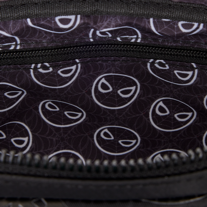 Spider-Man Black & White Suit Sling Crossbody Bag with Coin Bag- Loungefly