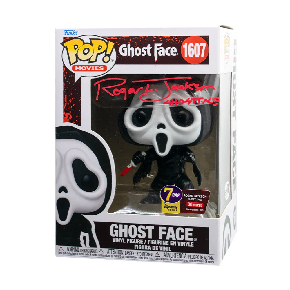 Ghost Face - #1607 - Ghost Face - Movies -  Signed By Roger Jackson  - 7BAP Certified Funko Pop!