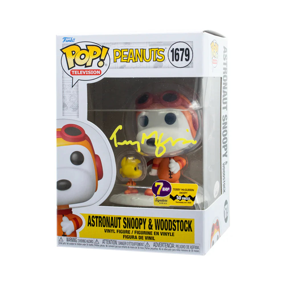 Astronaut Snoopy & Woodstock - #1679 - Funko Pop! - Television - Peanuts - Signed By Terry McGurrin - 7BAP 50 PCS