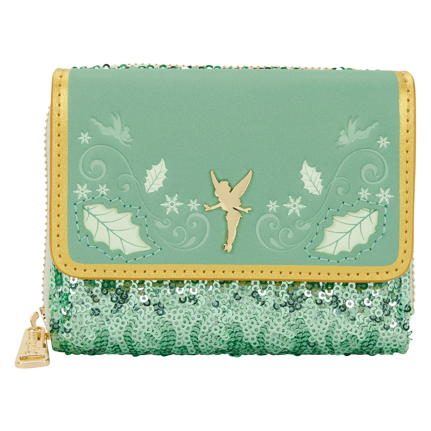 Tinker Bell Holiday Sequin Tri-Fold Wallet  – Loungefly