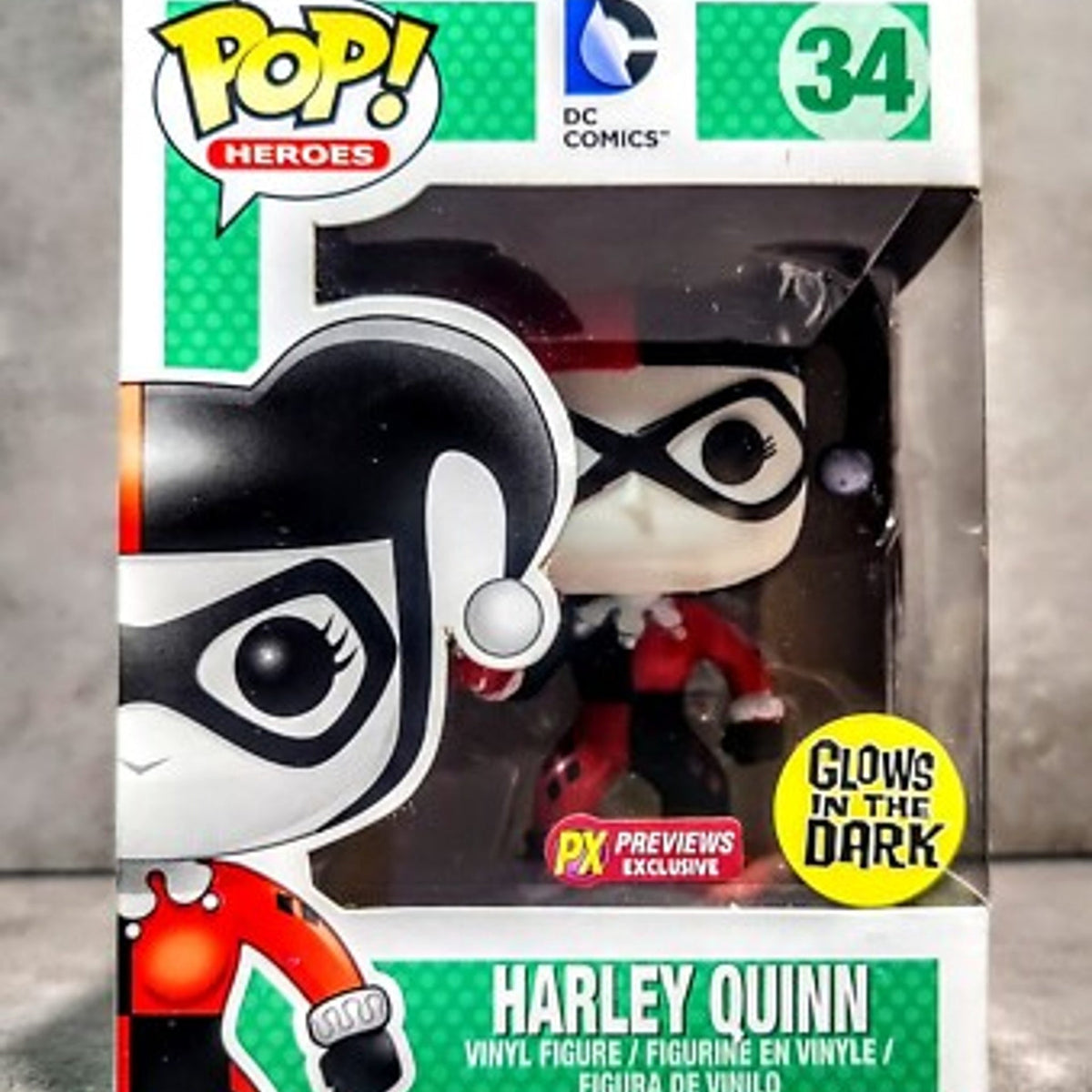Pop! Vinyl Harley Quinn Glow In The Dark Figure - #34 - Funko POP!  PX Previews Exclusive - GITD